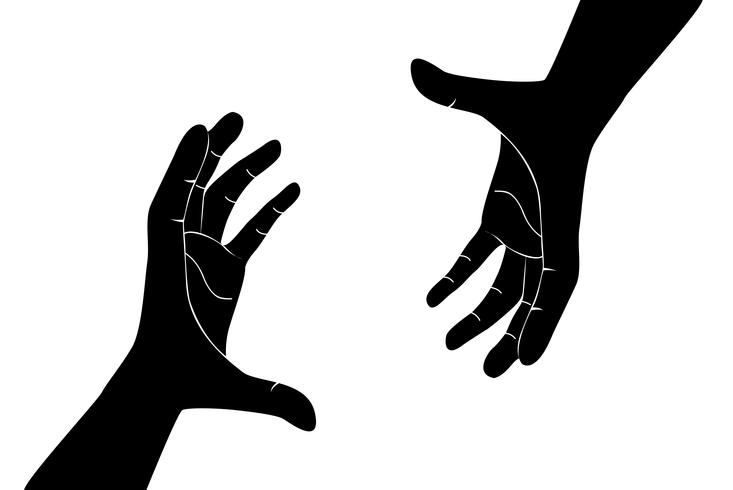 manos sosteniendo vector de arte