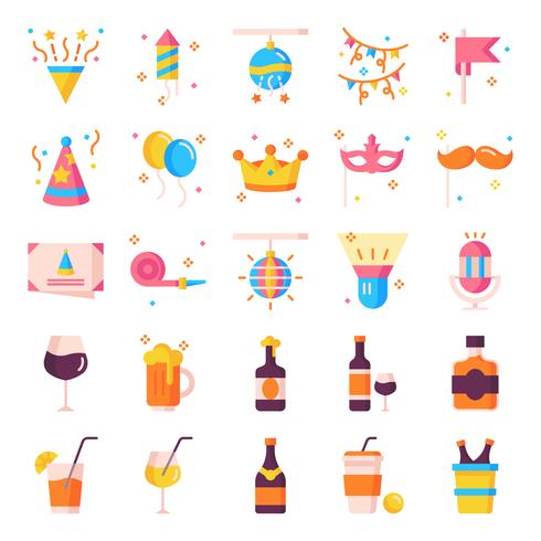 Party icons pack vector