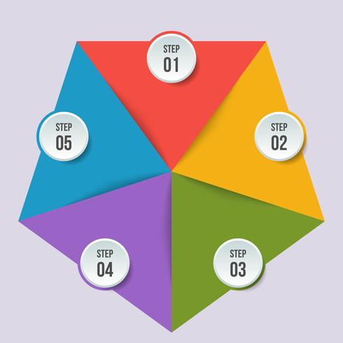 Circle chart, Geometric infographic with triangle shape vector