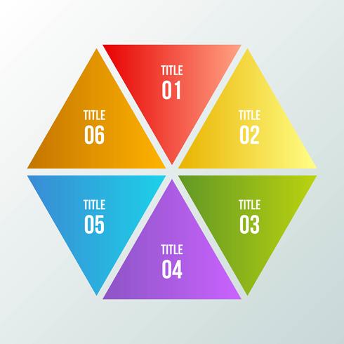 Gráfico de círculo, infografía geométrica con forma de triángulo vector