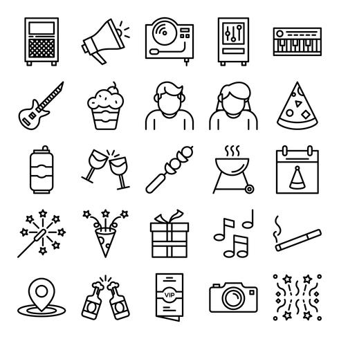 Party icons pack vector