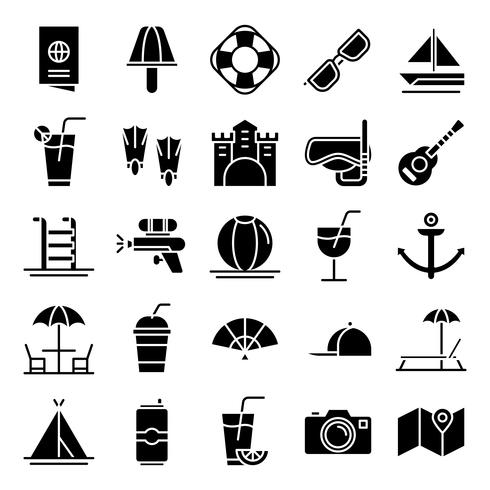 Summer icons pack vector