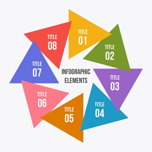 Gráfico de círculo, infografía de círculo con forma de triángulo vector