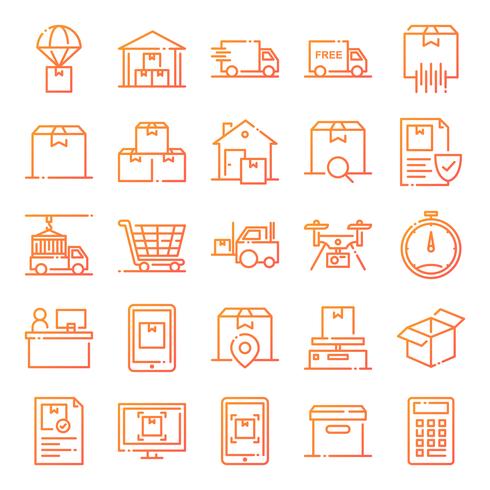 Logistic icons pack vector