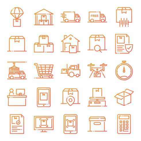 Logistic icons pack vector