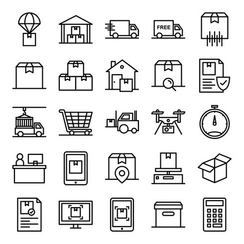 Logistic icons pack vector