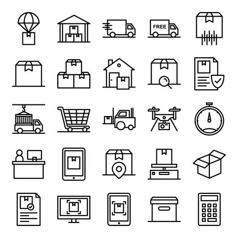 Pack de iconos logisticos vector