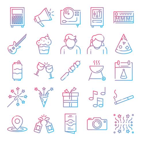Party icons pack vector