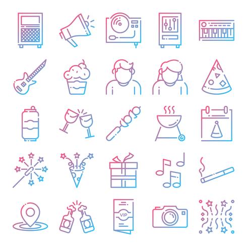 Pack de iconos de fiesta vector