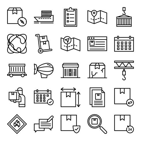 Pack de iconos logisticos vector