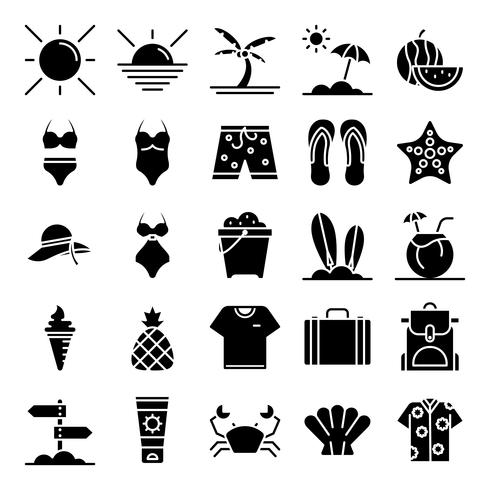 Pack de iconos de verano vector