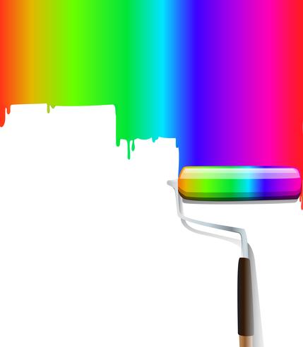 rainbow paintbrush colorful vector background