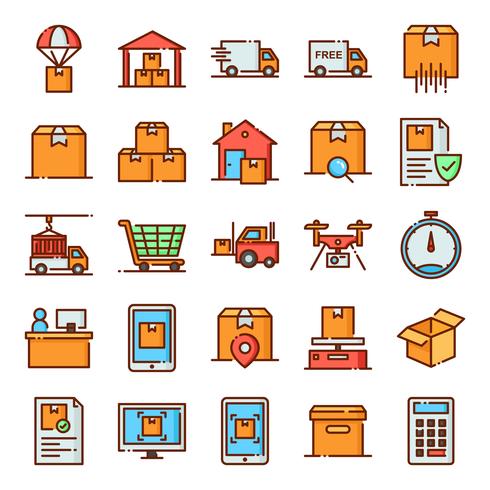 Logistic icons pack vector