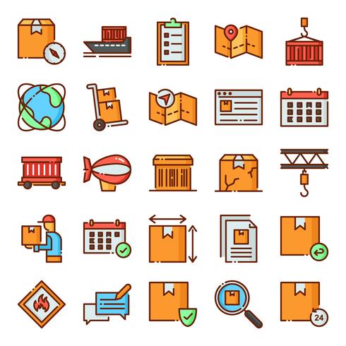 Pack de iconos logisticos vector