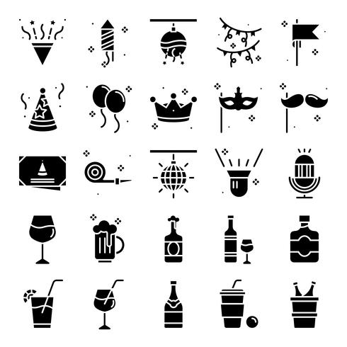 Party icons pack vector