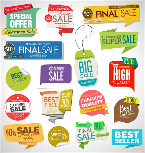 Modern badges stickers and labels collection vector