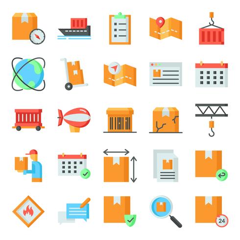 Logistic icons pack vector