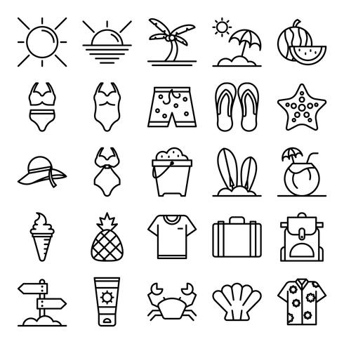 Summer icons pack vector