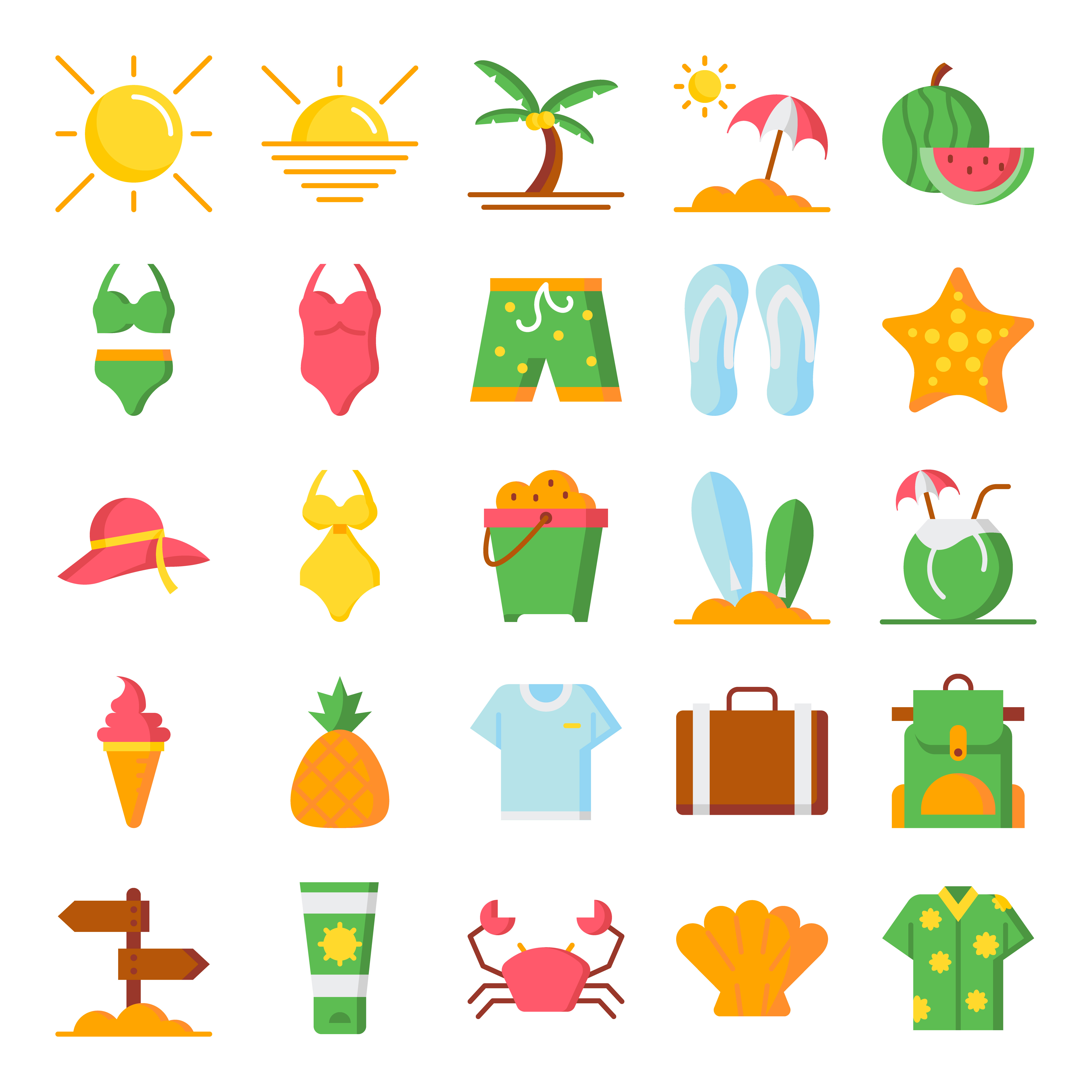 Summer Icons Pack 533914 Vector Art At Vecteezy