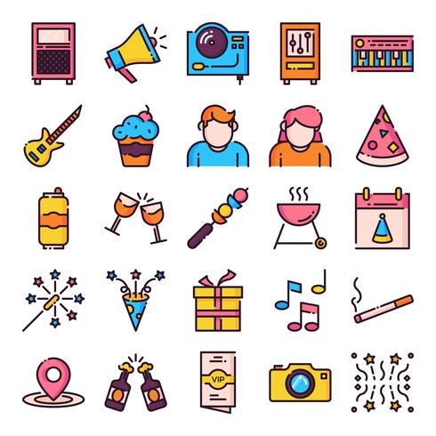 Pack de iconos de fiesta vector