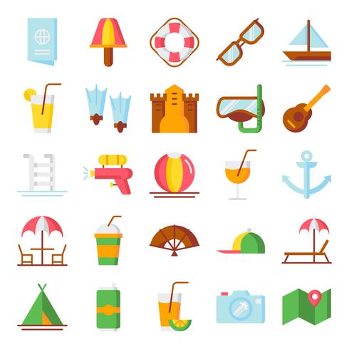 Pack de iconos de verano vector