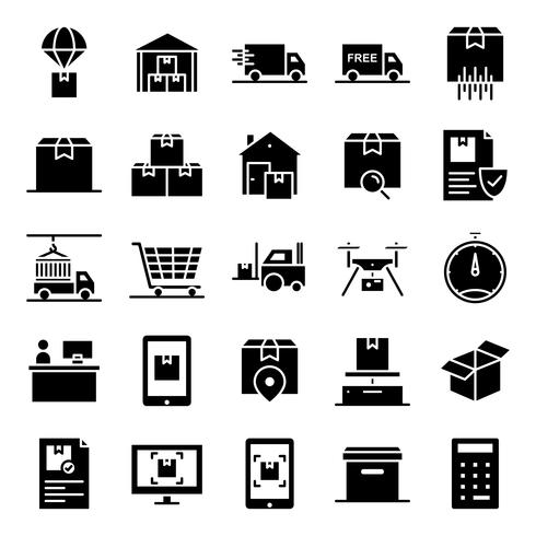 Logistic icons pack vector