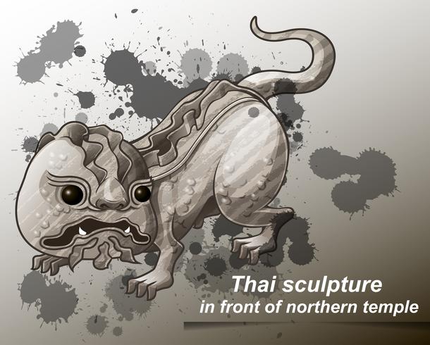 Thai sculpture in cartoon style. vector