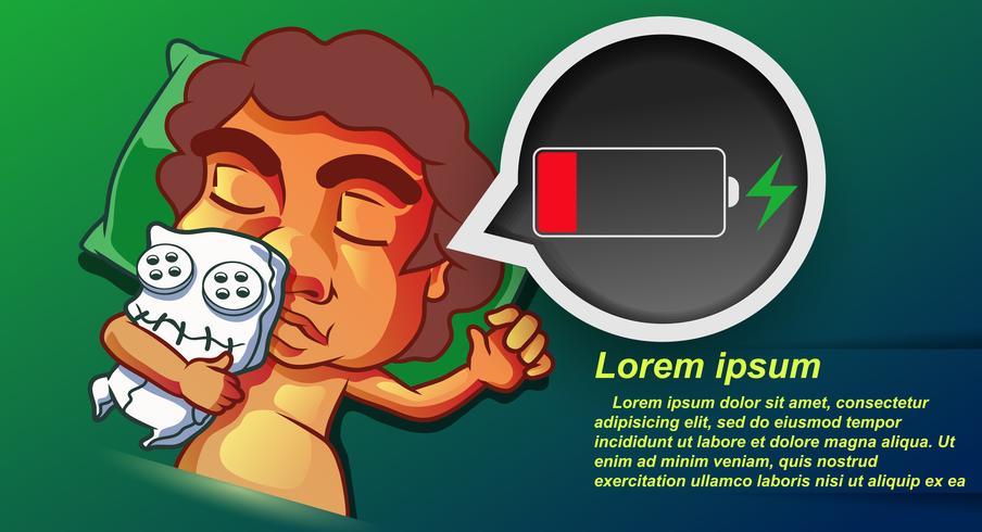 Someone is sleeping for recharge his power of life. vector