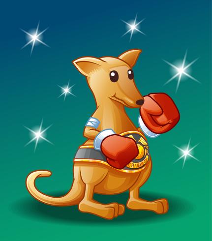 Champion kangaroo character. vector