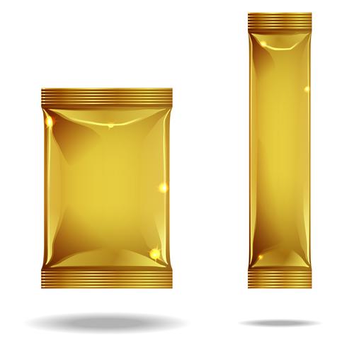 2 different golden packages. vector