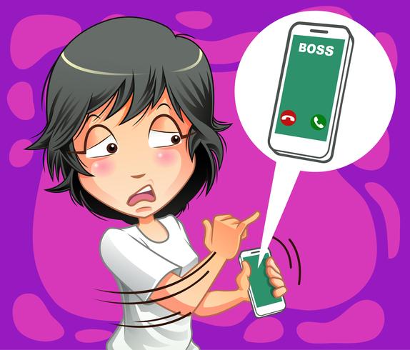 She bored boss in cartoon style. vector