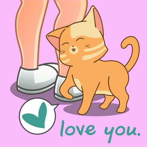 Lovely cat is loving you. vector