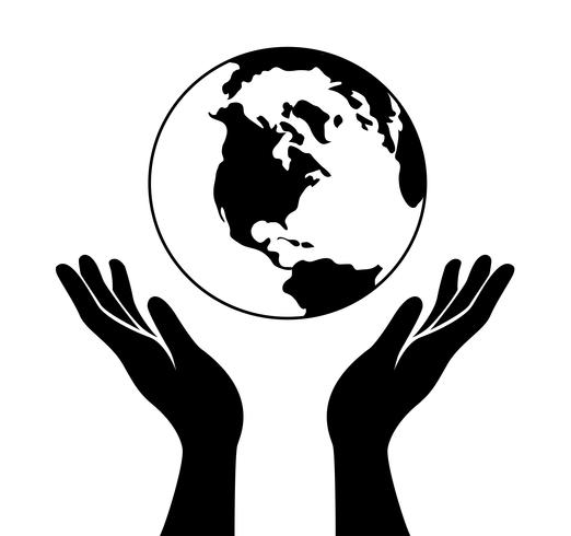 hand hold the world vector