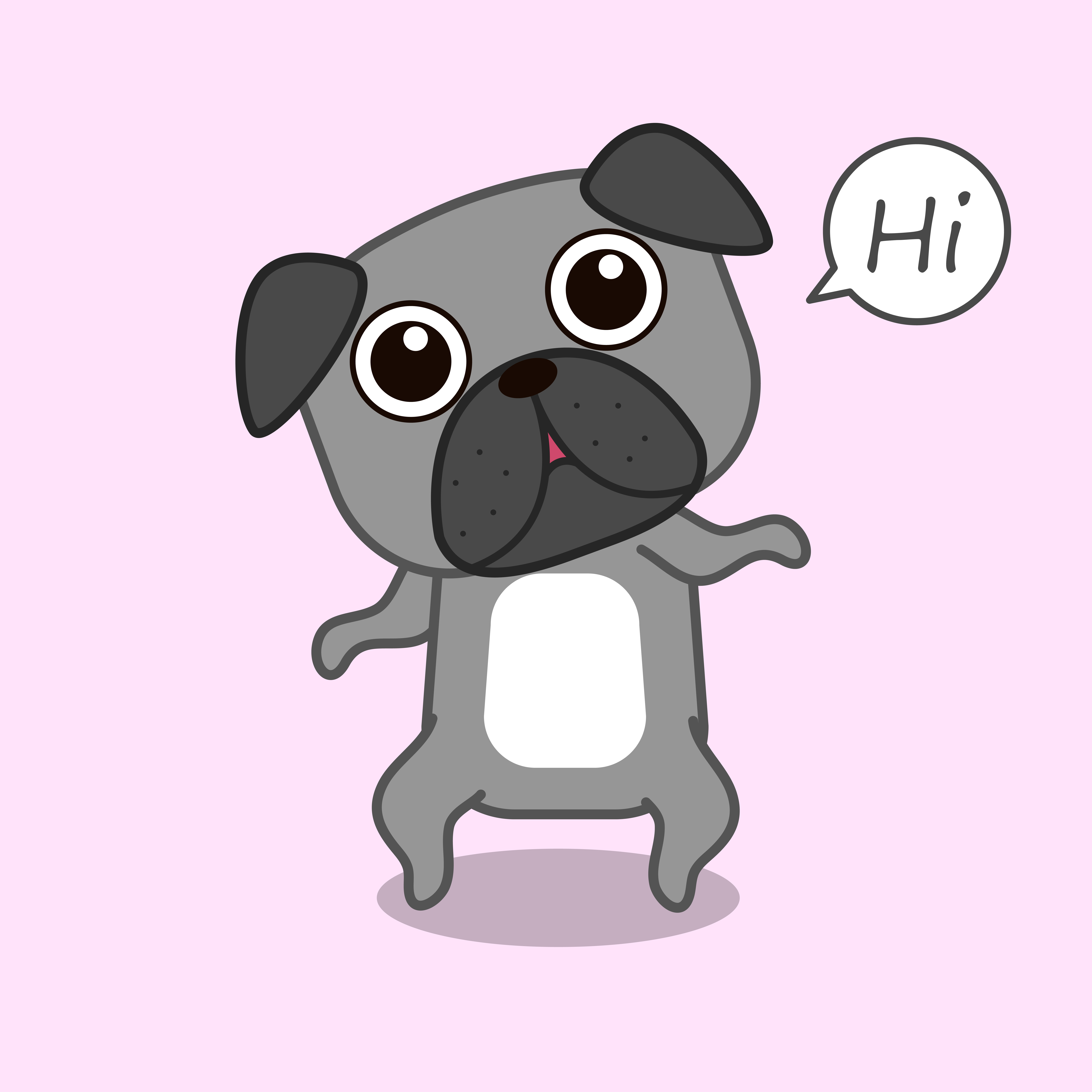 Cute dog says hi in cartoon style. 534292 Vector Art at Vecteezy Cute dog says hi in cartoon style. 534292 Vector Art at Vecteezy
