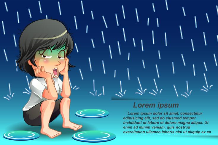 Alguien está cansado de llover de fondo. vector