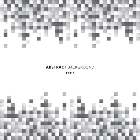 Abstract header and footers geometric white and gray squares pattern pixel background with copy space.  vector