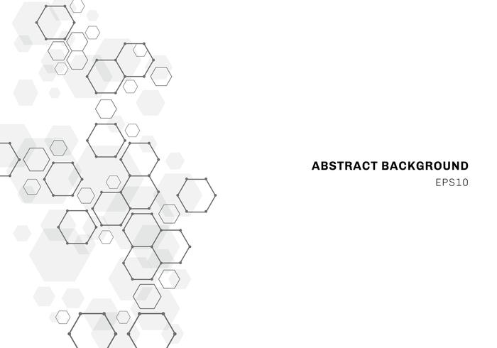 Abstract hexagonal molecule structure of neurons system. Digital technology background. vector