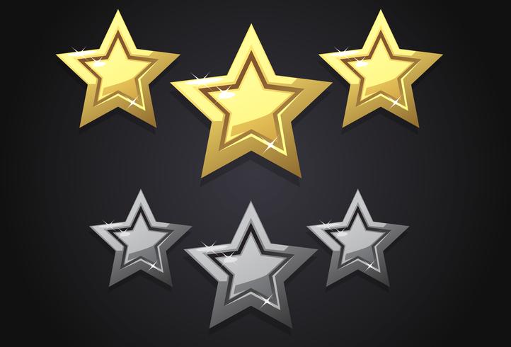 Icono de tres estrellas de oro vector