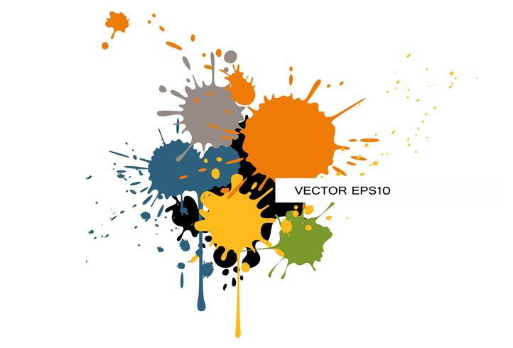 Modern Brochure Template with color splashes vector