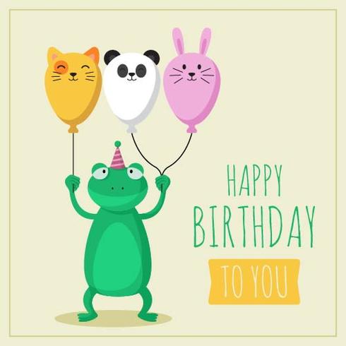 Happy Birthday Animals  Concept Vector