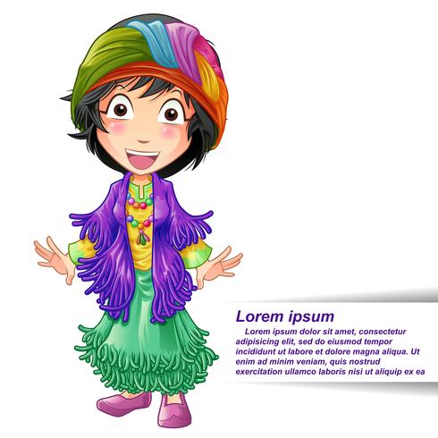 Fortune teller character in cartoon style. vector