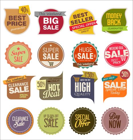 Modern badges stickers and labels collection vector