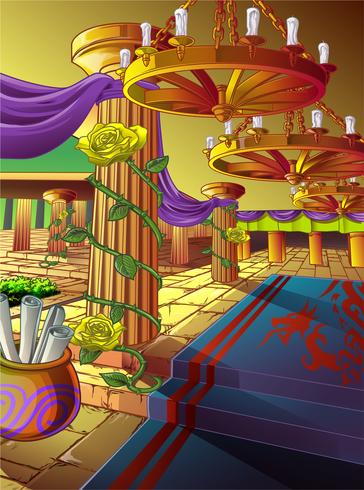 hall in castle. vector