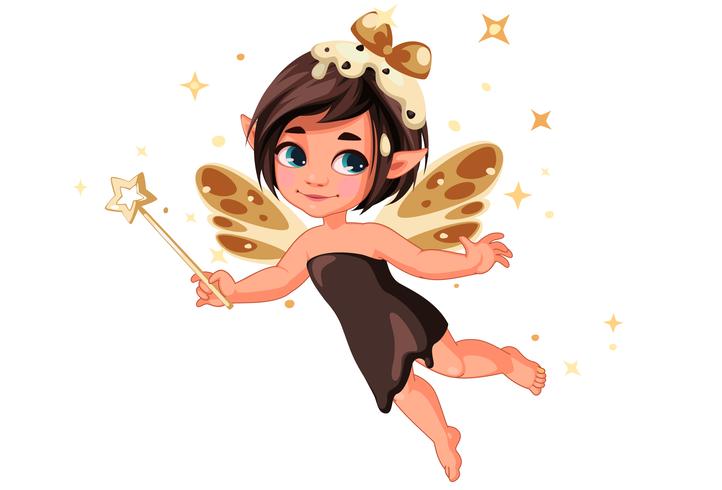 Cute little chocolate vanila fairy vector