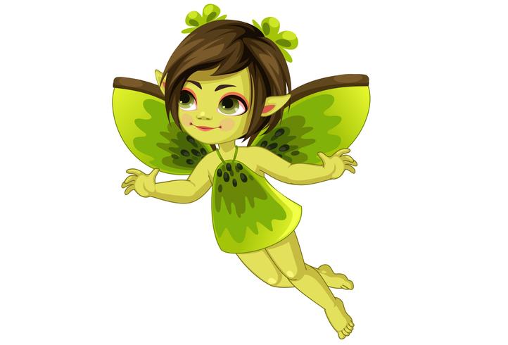 Cute little kiwi fairy vector