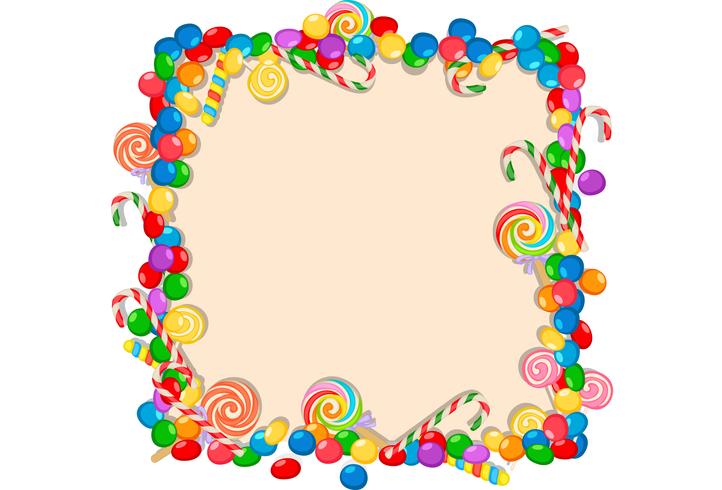 colorful candy frame on white background vector