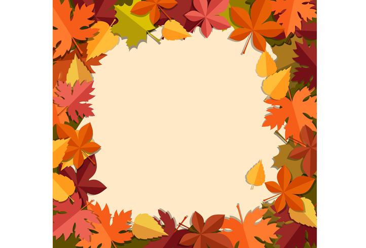 Autumn leaves blank Frame vector