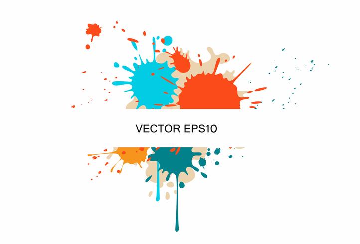 Business Brochure Template with color splashes vector