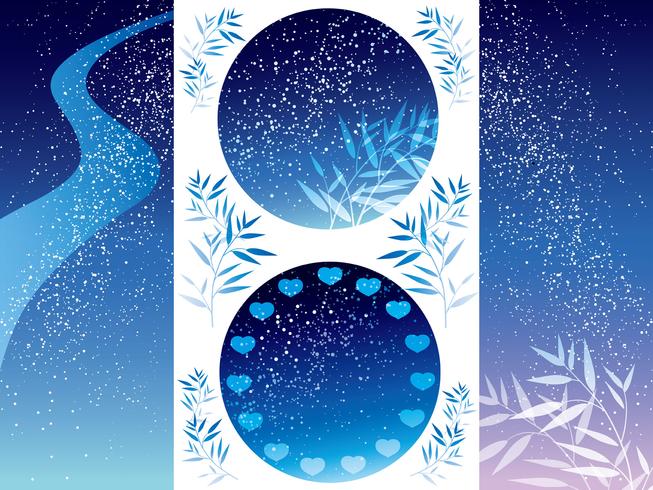 Set of assorted Milky Way backgrounds for the Japanese Star Festival. vector