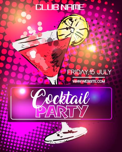 Cocktail party poster design. vector